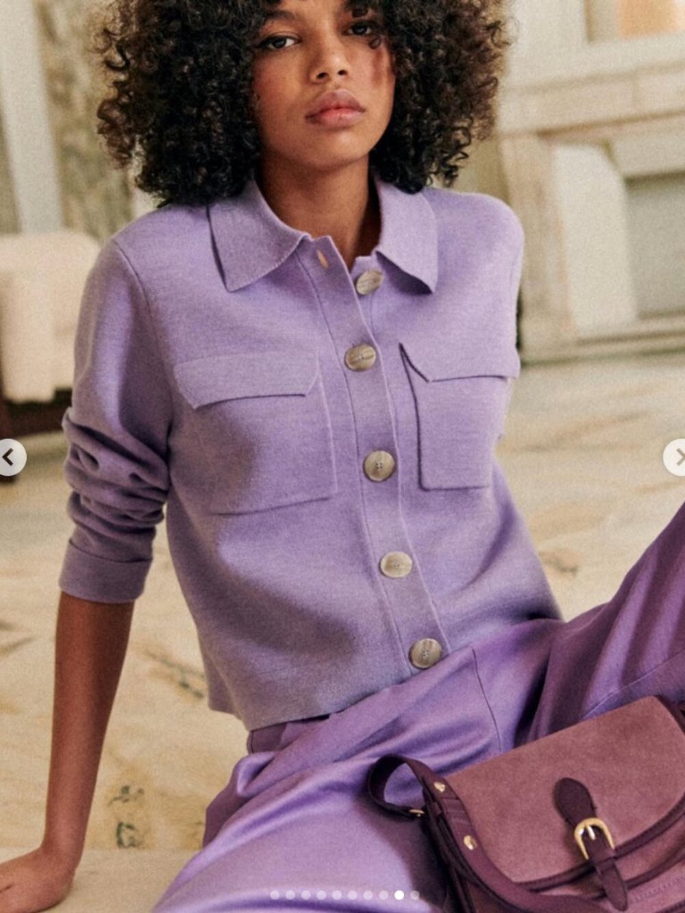 Sezane Betty Cardigan Lilac XS